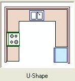 U shaped kitchen layout